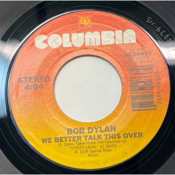 Bob Dylan Tight Connection to My Heart / We Better Talk This Over 45 Rock 1985 - Picture 2 of 4
